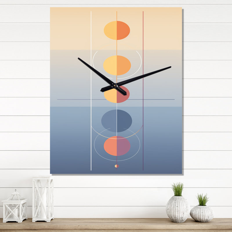 Horloge murale géométrique surdimensionnée Moon Fases, H 32 po x l 24 po x P 1 po