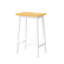 De 2 chaises de bar en bois massif, 25,6 po de hauteur, blanc, repose-pieds de style pour les tabourets de comptoir à assise décontractée 2, blanc avec repose-pieds, maison moderne-1460062193