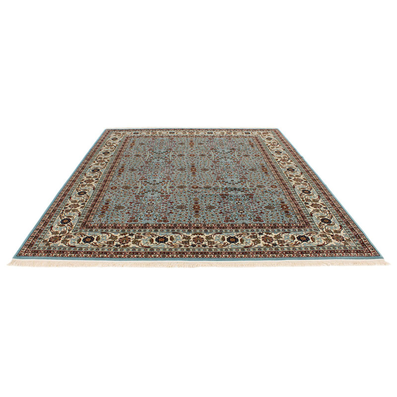 Tapis turc bleu et ivoire 8 x 10