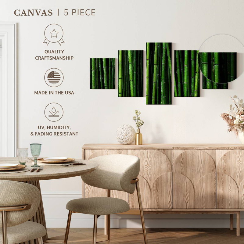 Green Bamboo Forest, 24" H x 55" W