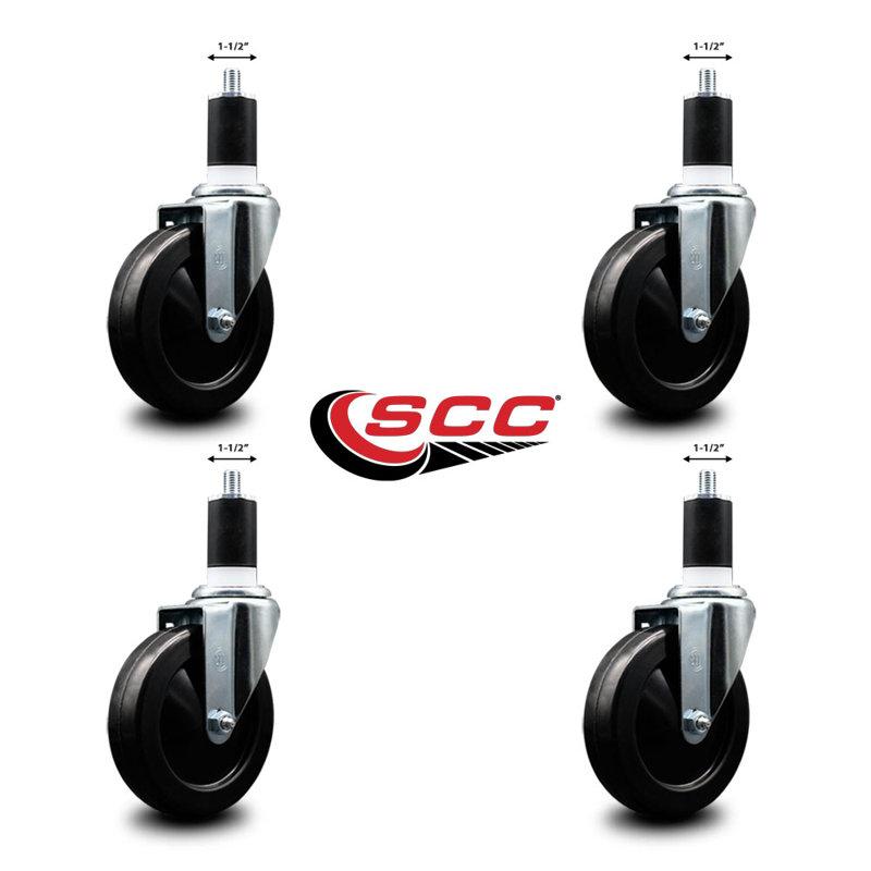 Ensemble de roulettes extensibles en caoutchouc souple de 1-1 / 2 po SCC