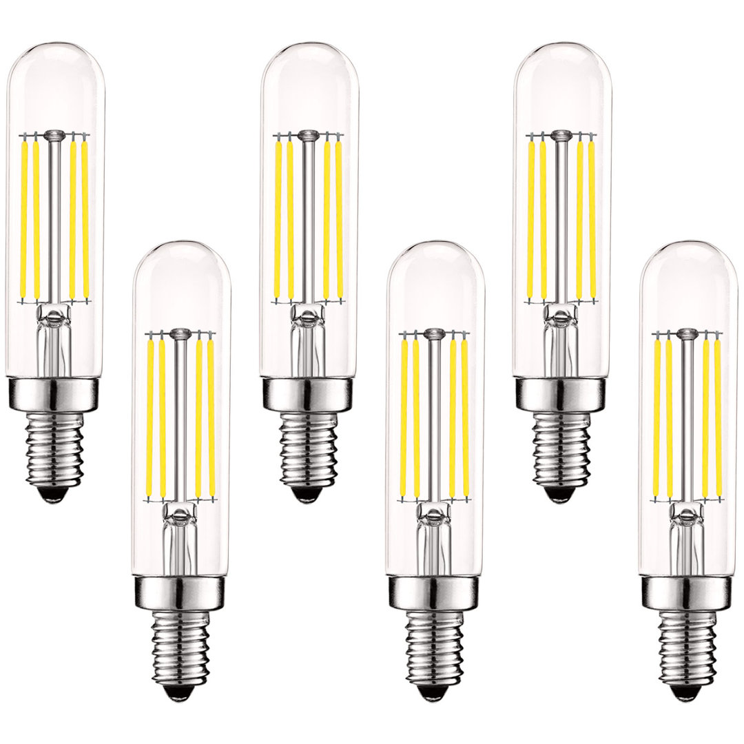 5 Watt (60 Watt Equivalent), T6 T6.5, LED Dimmable Light Bulb, Soft White E12 candelabra Base 6 Pack Luxrite