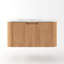 Ensemble de meuble-lavabo simple flottant 30 po avec tiroir en céramique blanc à finition en bois naturel