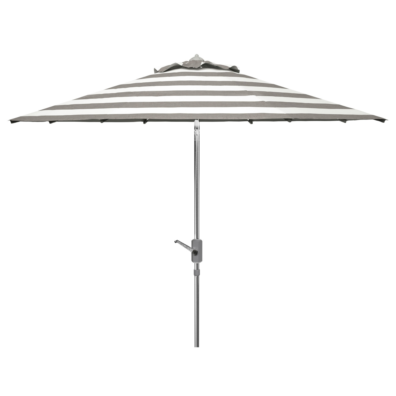100.79'' Outdoor Umbrella, Gray/White, Chrome