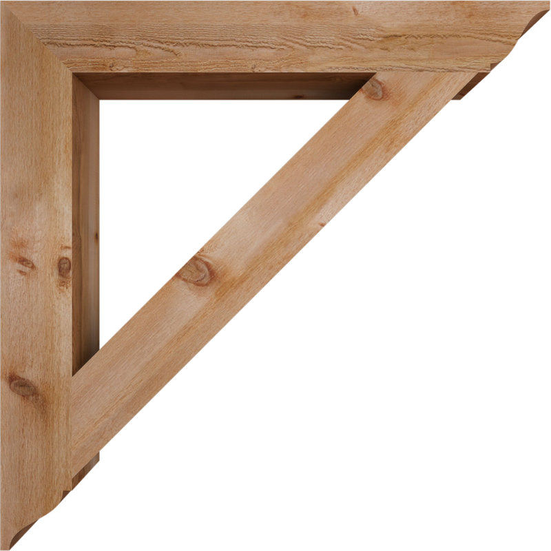 6"W x 46"D x 46"H Traditional Traditional Rough Sawn Bracket, Western Red Cedar, 46" H x 6" W x 46" D, Western Red Cedar