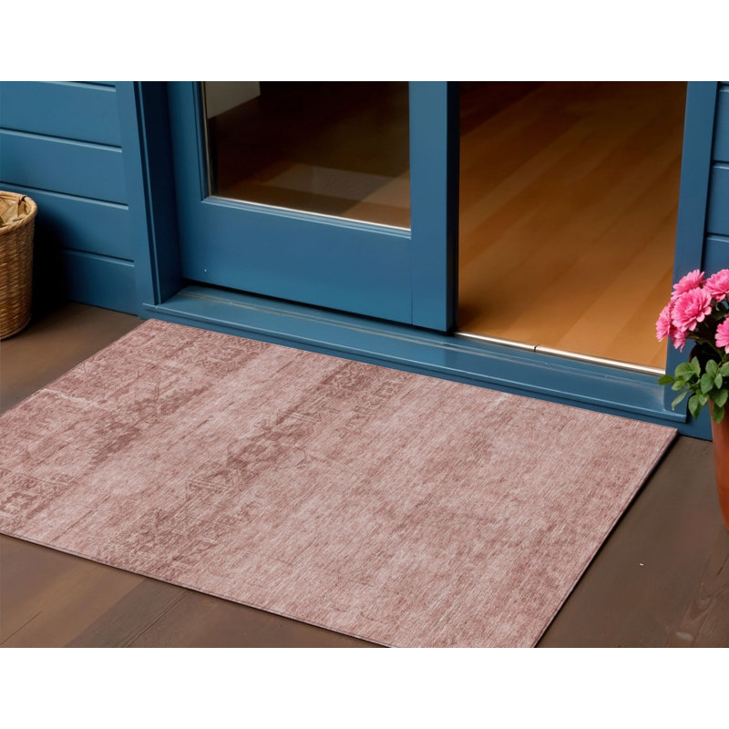 3' X 5' Medallion Washable Indoor Outdoor Area Rug