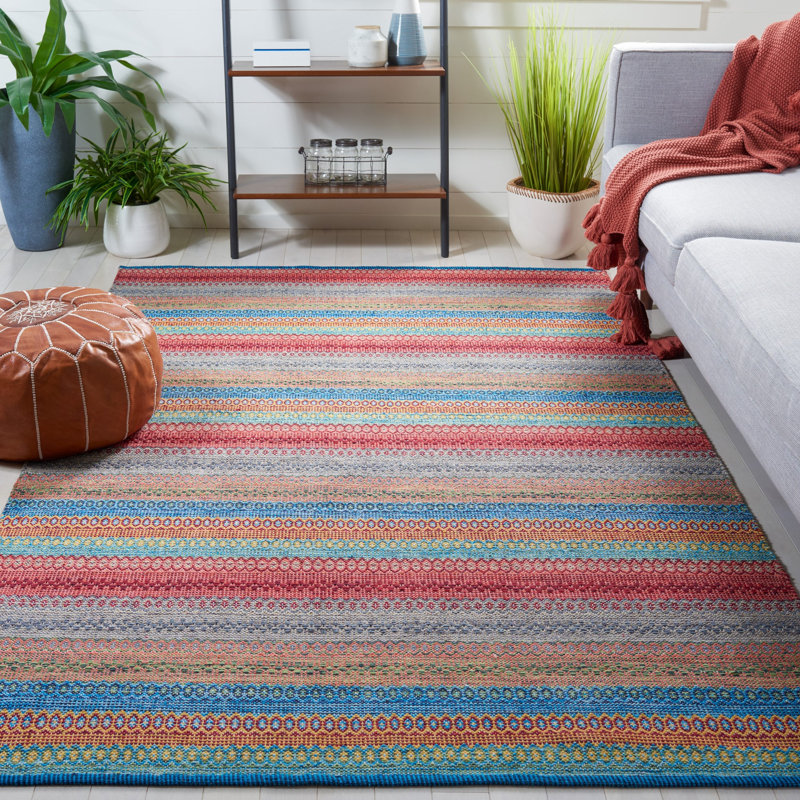 Indyana Flat Weave Cotton Geometric Rug, Rectangle 6' x 9'