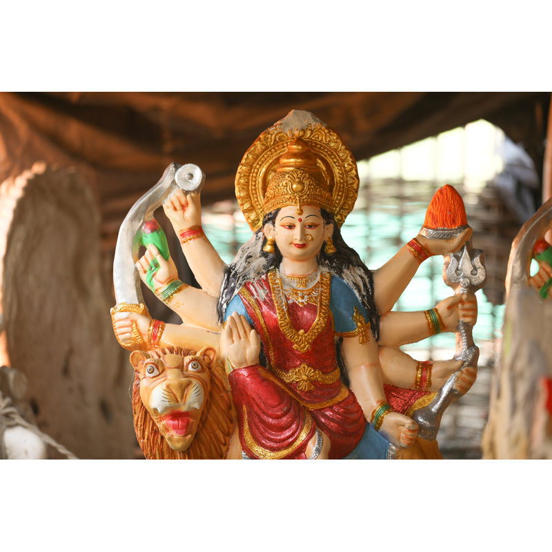 Sculpture Of Goddess Durga by Nikhil Patil - Wrapped Canvas Print, 61cm H x 91cm W x 3.8cm D