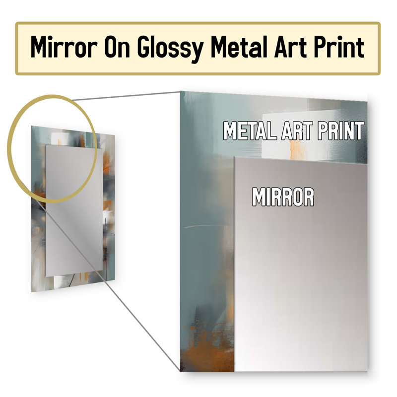 Abstract Design Shapes III - Modern Rectangular Wall Mirror, 32" x 24"