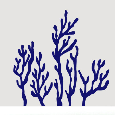 Décalcomanie murale corail, Bleu marine