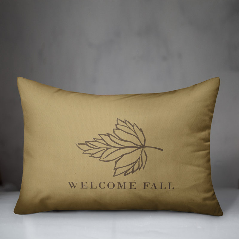 Welcome Fall Leaf Square Pillow Cover & Insert