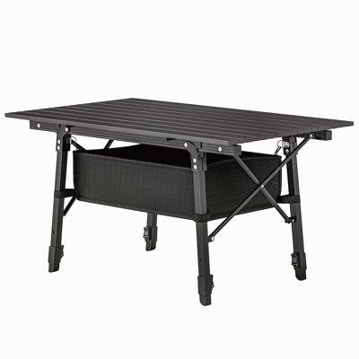 Portable Camping Table For Outdoor Picnic BBQ Aluminum Small Folding Table With Storage Bag, Carry Bag by Ebern Designs