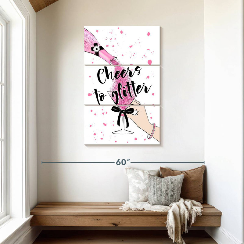 Yarlin Glitter Cheers, 45" H x 28" W