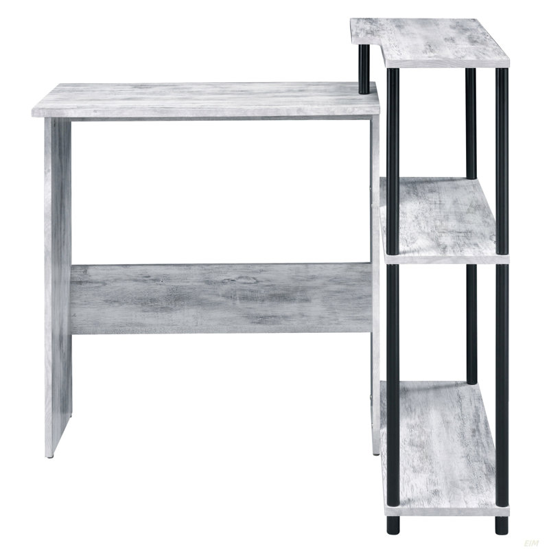 Bureau antique blanc et noir avec bibliothèque, Noir / gris