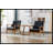 Accent Chairs Set of 2 with Side Table, Wood and Fabric Armchairs Side Chair-1814407674