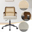 Fauteuil de bureau respirant à dossier en canne avec structure en noyer de style Mid-Century et base pivotante réglable-1567086276