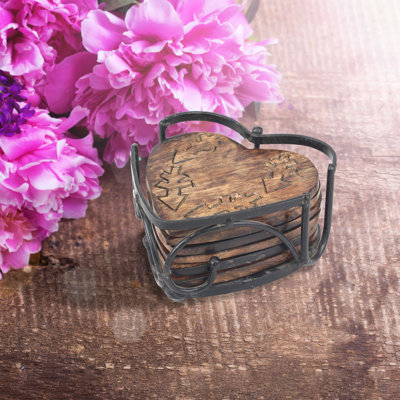 Ensemble de sous-verres en forme de cœur Wellspring