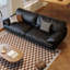 Causeuse-coussin standard en cuir véritable noir-105586244-105586247