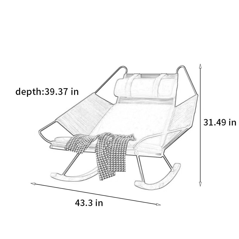 Ergonomic Rocking Chair Rocking Chair, Orange