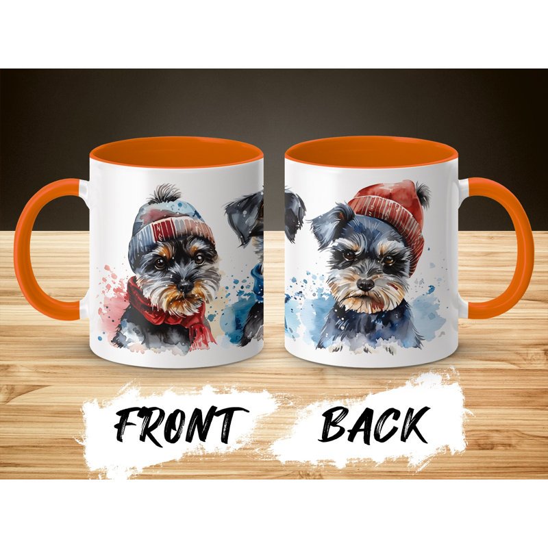 Ceramic Coffee Mug, Orange, 4