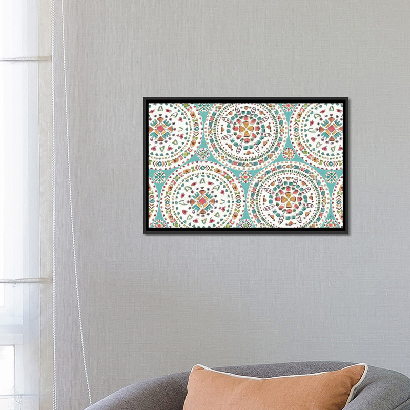 « désert fleuri xii », reproduction d’impression sur toile, H 40 po x l 60 po x P 1,5 po, Toile avec cadre noir, Pas de tapis