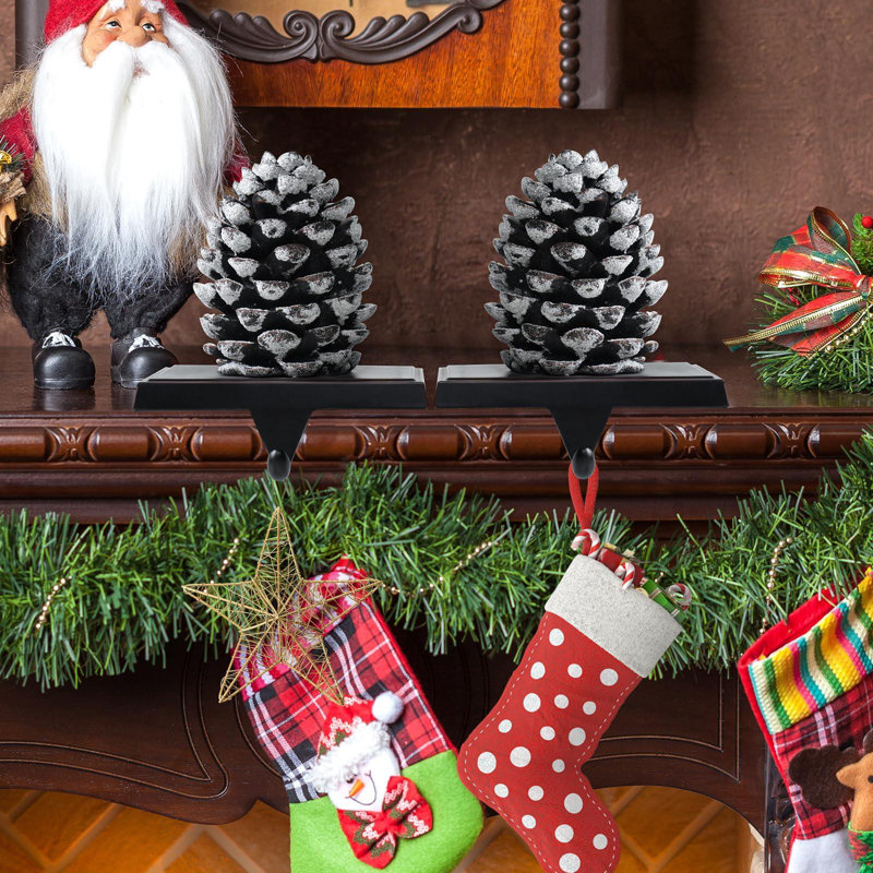 Set of 2 Christmas Stocking Holders for Mantle