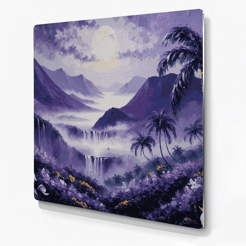 Art mural gris en métal Hawaiian Island, H 8 po x l 8 po