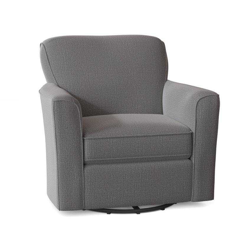 Kaylee 35.5" Wide Swivel Armchair, Charcoal Grey Performance