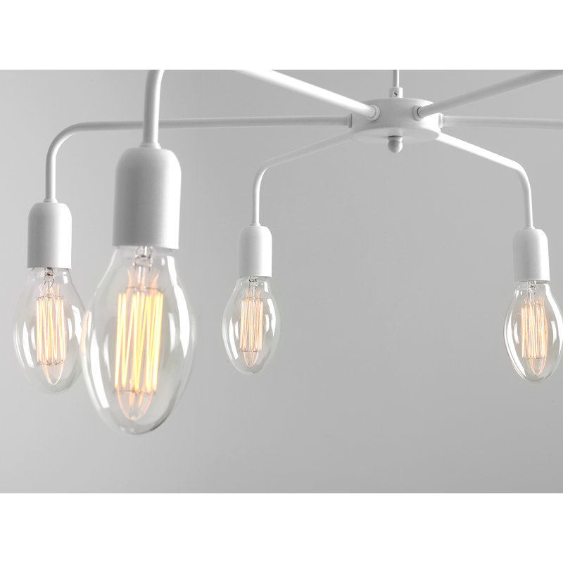 Allegro 6 - Light White Cluster Pendant, White
