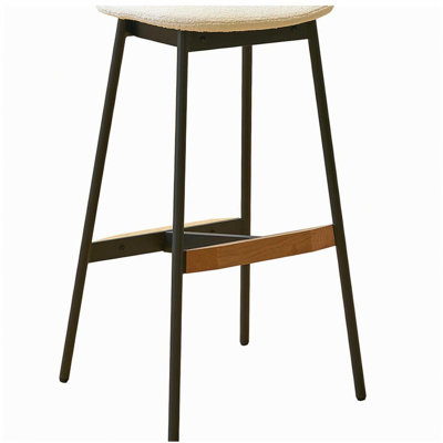Ensemble moderne de 2 tabourets de bar, tabourets de bar confortables et élégants, rembourrés de tissu doux, sans dossier pour la cuisine et les chaises de bar de salle à manger