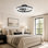 Ventilateurs de plafond de 20 pouces avec lumières et télécommande, ventilateur de plafond encastré à DEL à intensité variable moderne à 6 vitesses 3000-6000K pour chambre à coucher, cuisine et salon - noir
