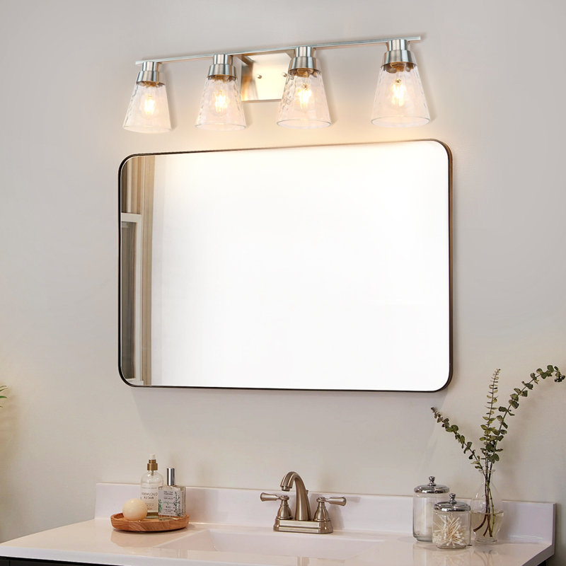 Éclairage pour salle de bain 4 lumières DEL, Nickel brossé