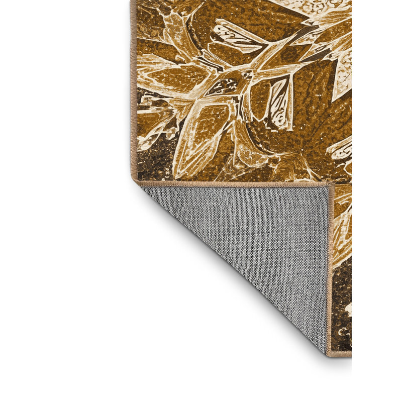 Tapis de Noël abstrait moderne et contemporain lavable à la machine Alderamin - brun clair, 4 x 2