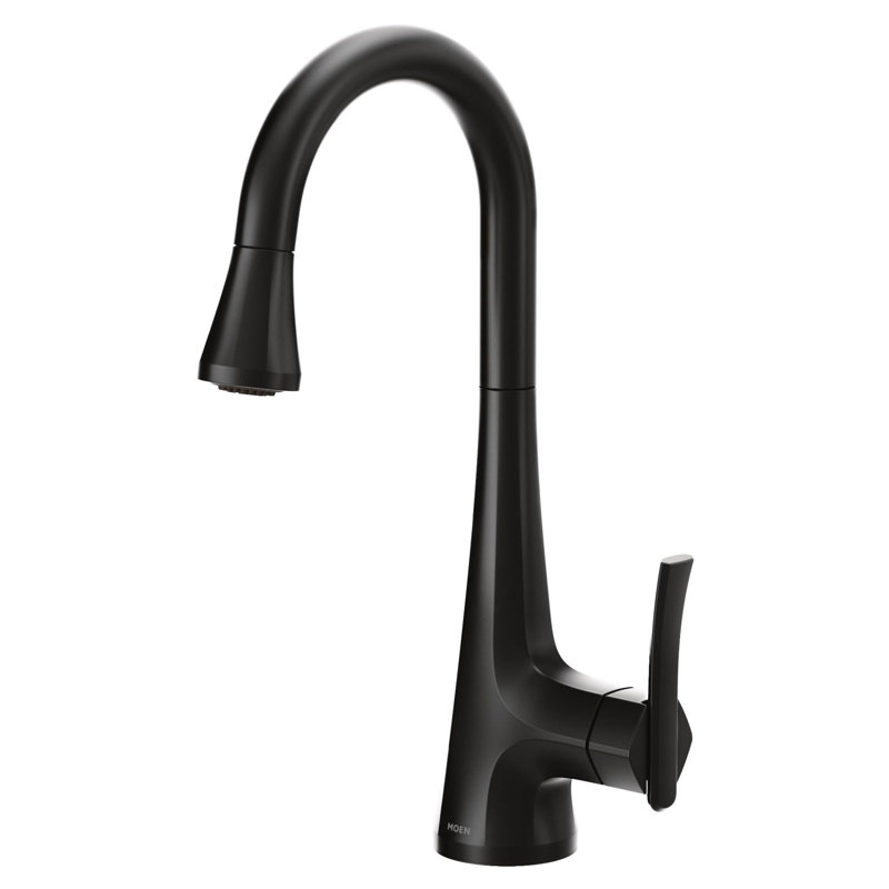 Robinet de cuisine à poignée simple Sinema, Noir mat