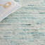 Tapis turquoise / ivoire en laine tissée à la main Pecktonville-78163637