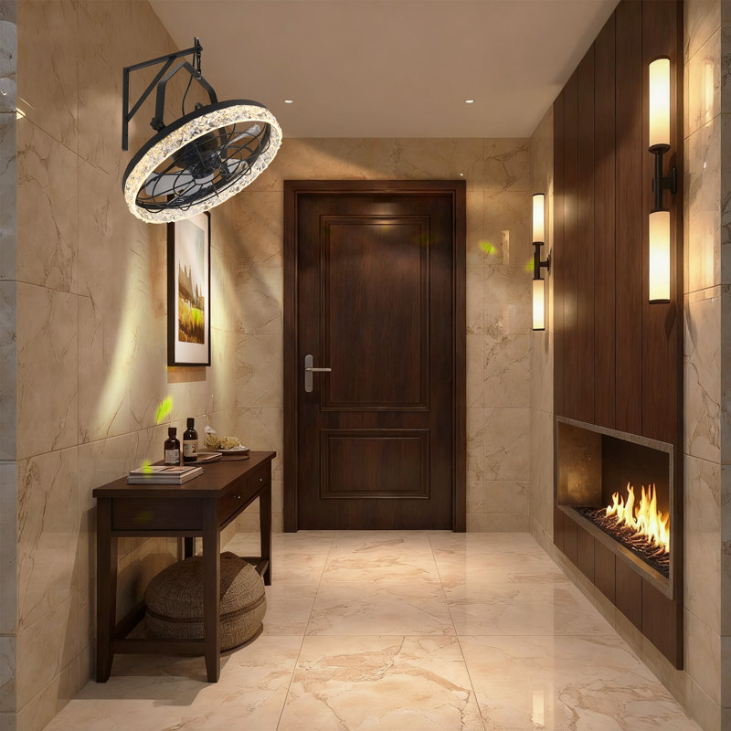 Ventilateur de plafond moderne de 20 po avec lumière avec télécommande, plafonnier en cristal avec ventilateur, minuterie et intensité variable