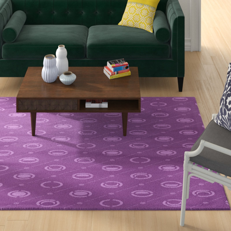 Tapis décoratif mauves Moon phases, Rectangle 5 pi x 7 pi