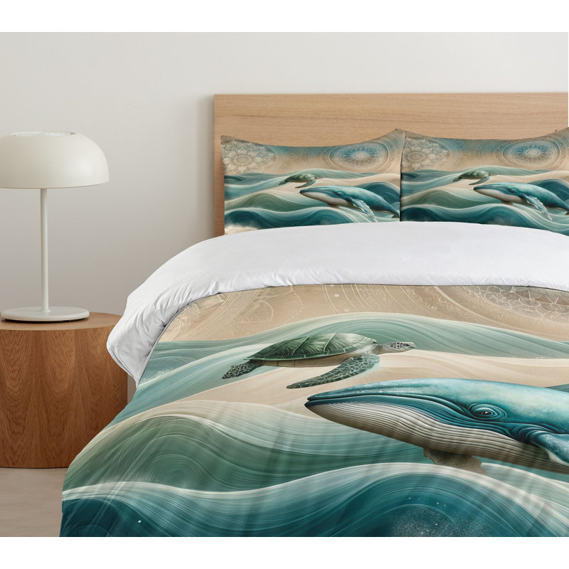 Nautical Duvet Cover, California King Duvet Cover + 2 Standard Shams
