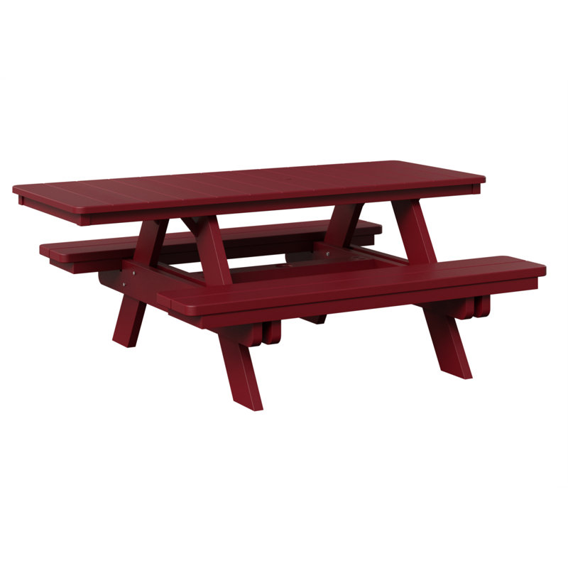 Berlin Gardens Ada Rectangular Picnic Table, Scarlet Red