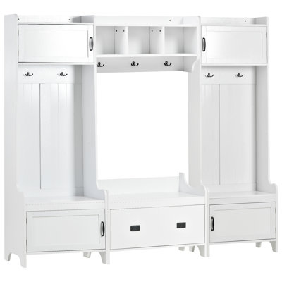 Belleique Hall Tree 78'' Wide with Bench and Shoe Storage