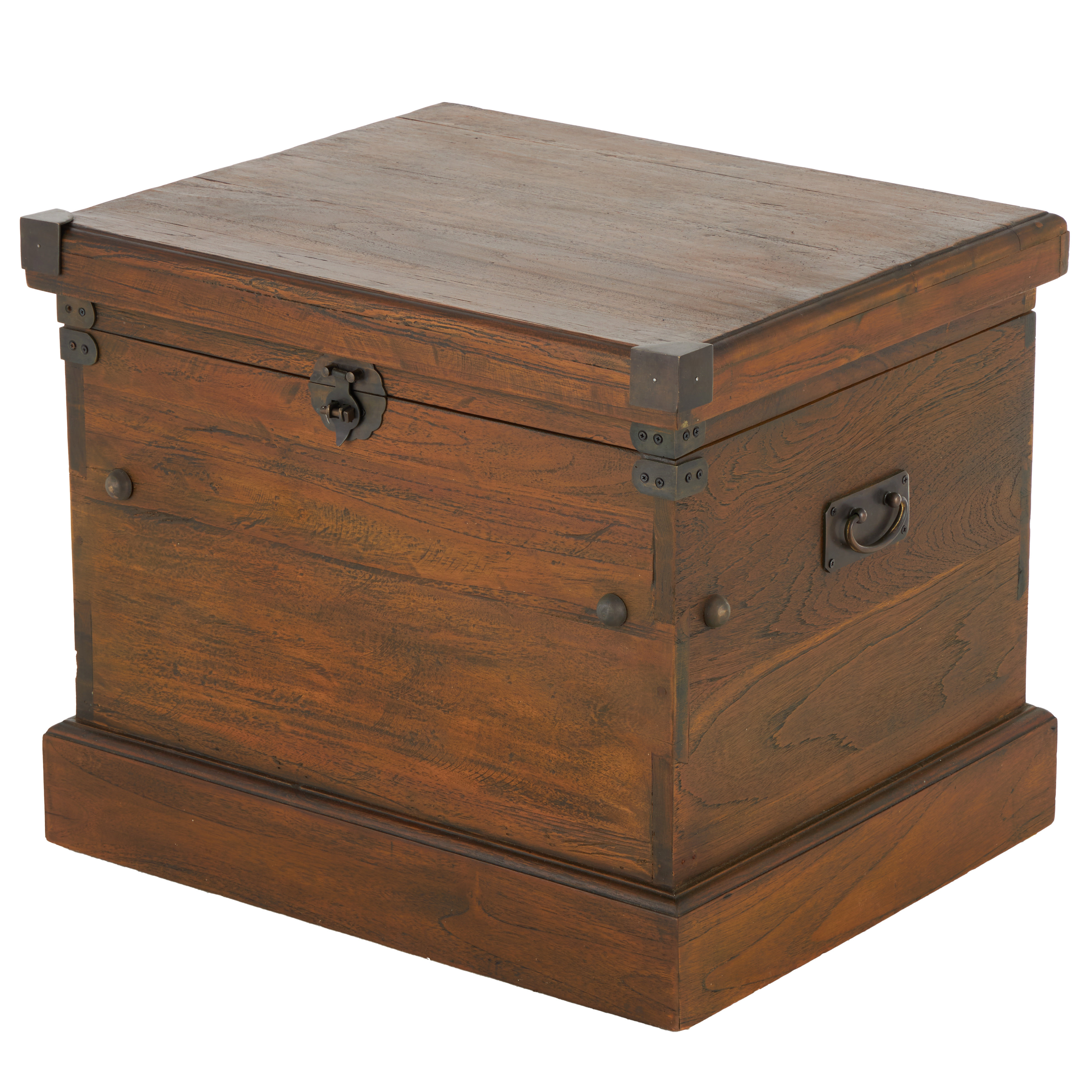 Rosalind Wheeler Teak Wood Handmade Chest Brown Side End Accent Table ...