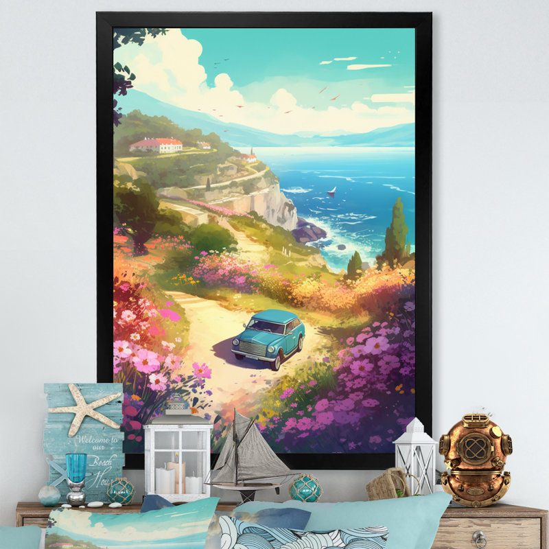 Seaside Drive V - Imprimé, Cadre photo noir, H 44 po x l 34 po x P 1,5 po