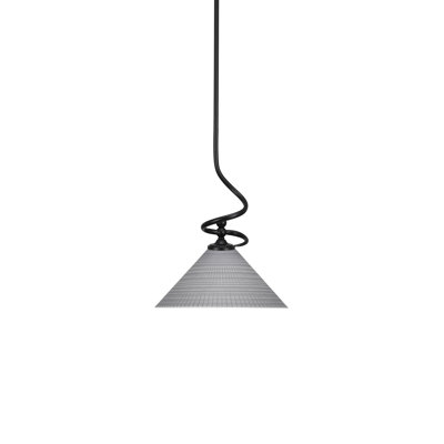 Portobello Stem Hung Mini Pendant With 12" Gray Matrix Glass
