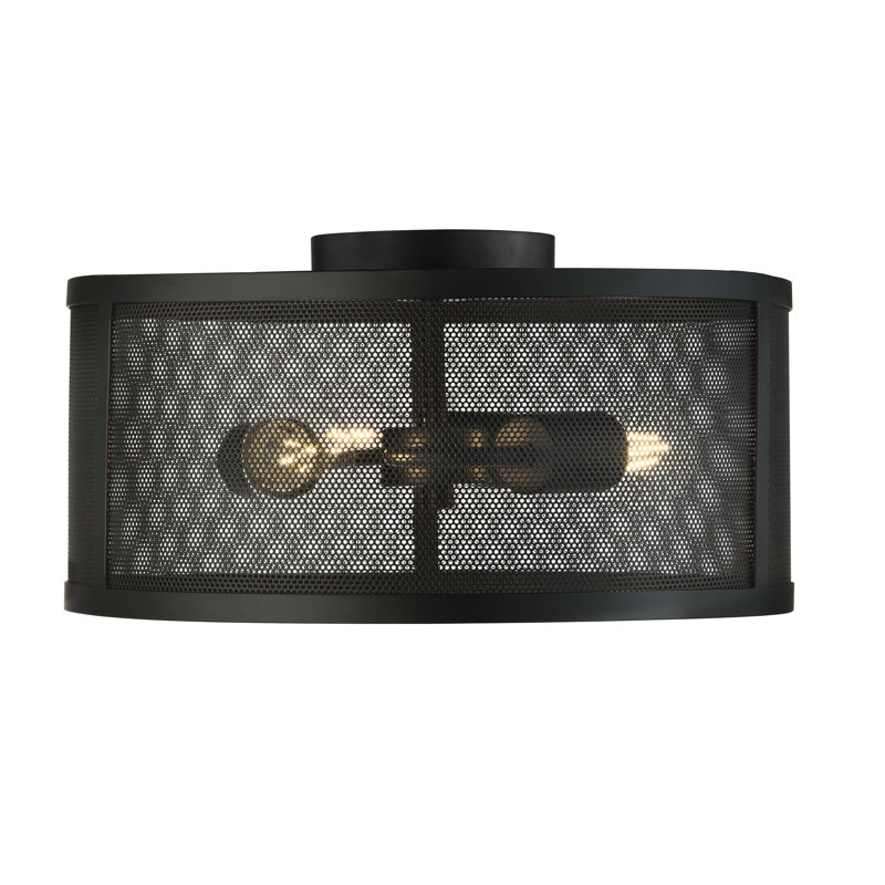 Victorville Semi Flush Mount, Black