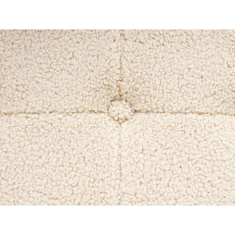 Krystalmae 55cm Wide Tufted Round Solid Colour Pouffe Ottoman, Beige