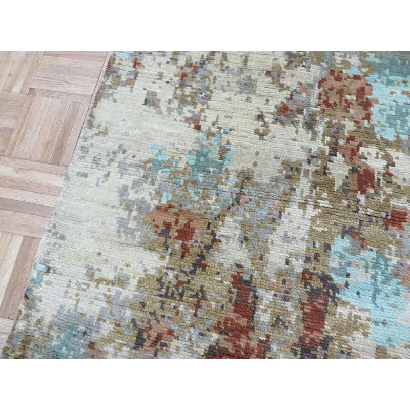 Tapis oriental moderne multicolore 3 x 5 noué à la main avec soie 993C05DB1EDE4F259E7DFFCA5BF3A180