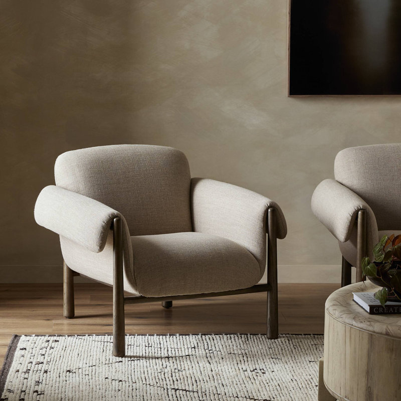 Olia Armchair, Alcala Taupe Polyester Blend