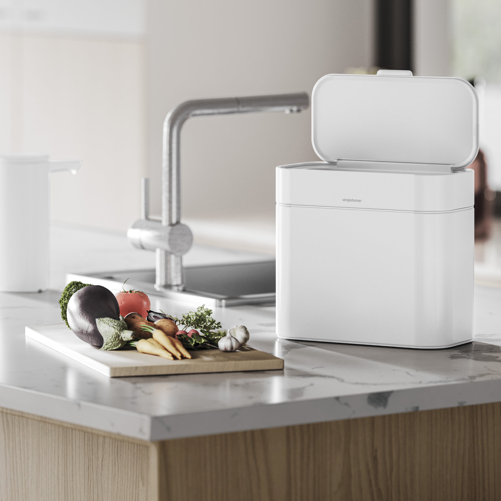 simplehuman 1.06gal Compost Caddy, White