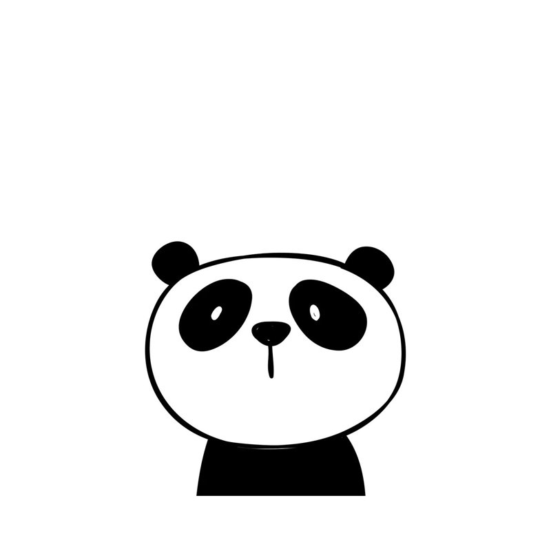 Panda - Wrapped Canvas Print, 20.32 cm H x 30.48 cm W