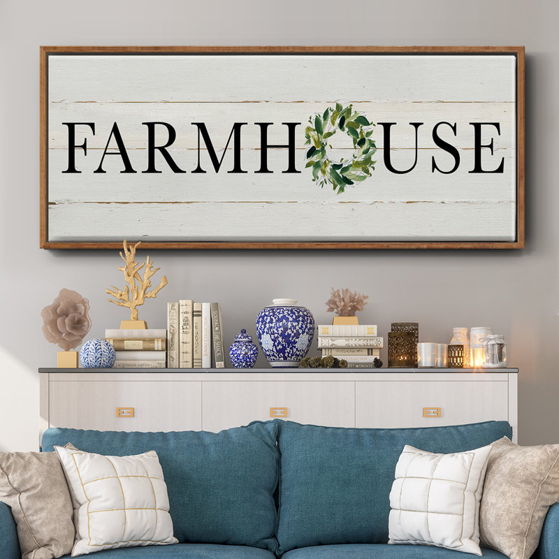 Farmhouse- Framed Canvas, 20" H x 50" W